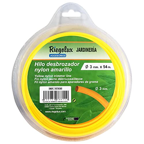 Riegolux 107638 Rasentrimmer, Nylon, rund, Gelb, 3 mm x 54 m von RIEGOLUX
