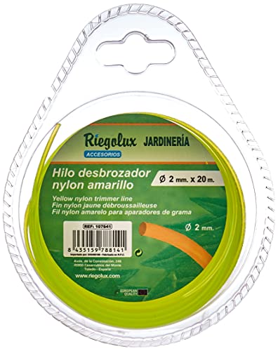 Riegolux 107641 Rasentrimmer, Nylon, rund, Gelb, 2 mm x 20 m von RIEGOLUX