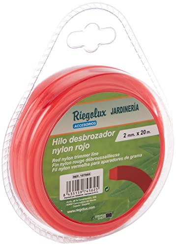 Riegolux 107665 Rasentrimmerfaden Nylon, quadratisch, Gelb/Rot, 2 mm x 20 m von RIEGOLUX