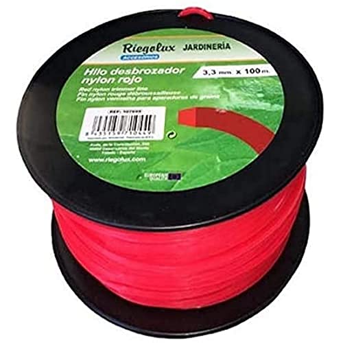 Riegolux 107667 Rasentrimmer, Nylon, quadratisch, Rot, 3 mm x 100 m von RIEGOLUX