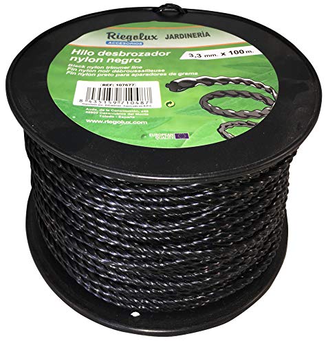 Riegolux 107677 Rasentrimmer, Nylon, Helicoidal, Schwarz, 3,3 mm x 100 m von RIEGOLUX