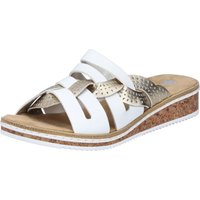 Rieker Pantolette Sommerschuh, Schlappen, Hausschuh, Keilabsatz, mit kleinem Gummizug von Rieker