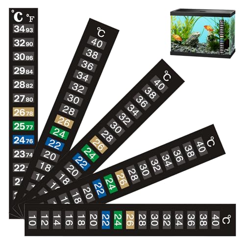 Rienan Aquarium Thermometer 5 Stück, 10-40 Grad, 18-34 Grad, Selbstklebend, Flüssigkristall, Kompakt, Ideal für Heimaquarien und Aquarien Rienan Aquarium Thermometer 5 Stück, 10-40 Grad, 18-34 Grad, Selbstklebend, Flüssigkristall, Kompakt, Ideal für Heimaquarien und Aquarien von Rienan