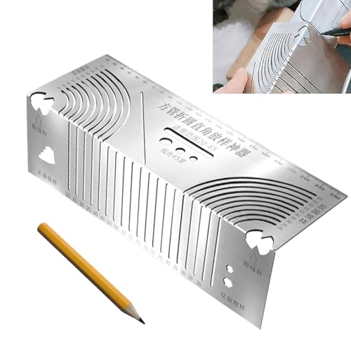 Winkel- und Bogenmarkierungswerkzeug,Angle and Arc Marking Tool,Präzisions-Flexwinkel- und Bogenmarkierungswerkzeug Medium Doppelzweck-Anreißer,mit Einem Kleinen Bleistift Bereich Von 20~80 Grad von Rienan
