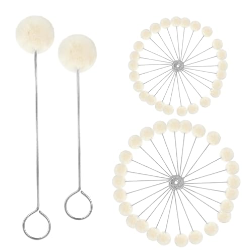 50 Stück Wolle Dauber Ballpinsel, Applikatorbürsten mit Metallgriff, Wollbürsten für Lederfarbe, Klebstoff, Bastelarbeiten und Lederpflege (15 cm and 12,5 cm) von Rieoany