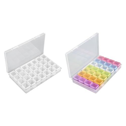 Rieoany Perlen Aufbewahrungsbox, 2er Set Aufbewahrungsbox Klein mit 28 Fächern, Schmuck Organizer Sortierboxen für Kleinteile, Sortierbox für Nailart Bastelbedarf und Schmuckzubehör Rieoany Perlen Aufbewahrungsbox, 2er Set Aufbewahrungsbox Klein mit 28 Fächern, Schmuck Organizer Sortierboxen für Kleinteile, Sortierbox für Nailart Bastelbedarf und Schmuckzubehör von Rieoany