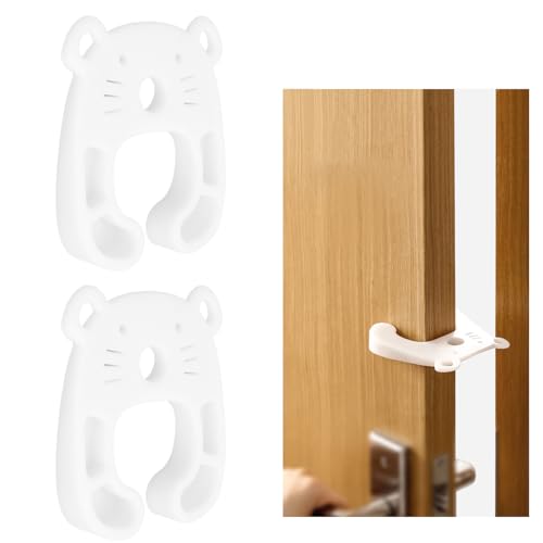 Türstopper Baby | Klemmschutz für Türen, Fenster & Schubladen | 2er-Pack weiße TPR-Gummistopper | Rutschfest & leise | Kindersicherheit von Rieoany