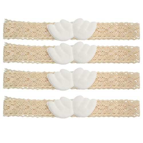 Vorhang Raffhalter 4-Teiliges Set, Verstellbarer Stoff-Raffhalter mit Engelsflügelmuster, Geeignet für Wohnzimmer, Kinderzimmer und Schlafzimmer, Beige von Rieoany