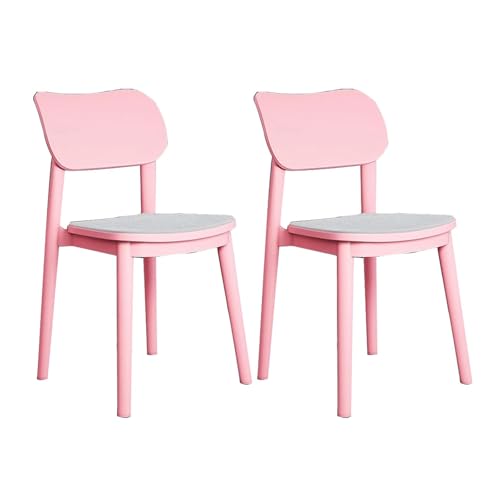 Rieort Esszimmerstühle Ergonomie Esstühle Rezeptionsstuhl Set mit 2 Premium -Plastik -Armless Essstühlen mit Sitzkissen Essstuhl modern von Rieort