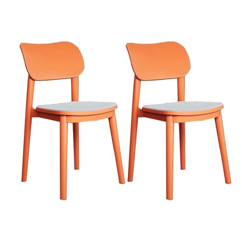 Rieort Esszimmerstühle Ergonomie Esstühle Rezeptionsstuhl Set mit 2 Premium -Plastik -Armless Essstühlen mit Sitzkissen Essstuhl modern von Rieort