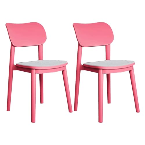 Rieort Esszimmerstühle Ergonomie Esstühle Rezeptionsstuhl Set mit 2 Premium -Plastik -Armless Essstühlen mit Sitzkissen Essstuhl modern von Rieort