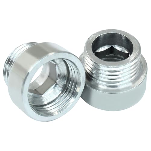 Rierdge Duschkopf-Verlängerung aus Edelstahl, 10 mm Länge, langlebige Duscharmverlängerung 1/2PT Außengewinde auf 1/2PT Innengewinde für Badezimmerzubehör, 2 Stück von Rierdge