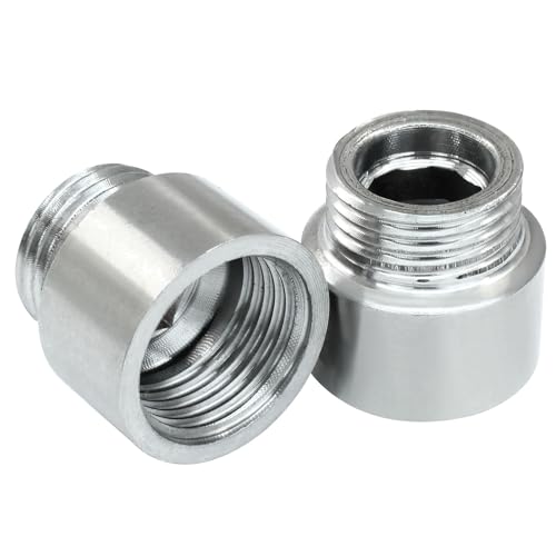 Rierdge Duschkopf-Verlängerung aus Edelstahl, 15 mm Länge, langlebige Duscharm-Verlängerung, 1/2PT Außengewinde auf 1/2PT Innengewinde für Badezimmerzubehör, 2 Stück von Rierdge