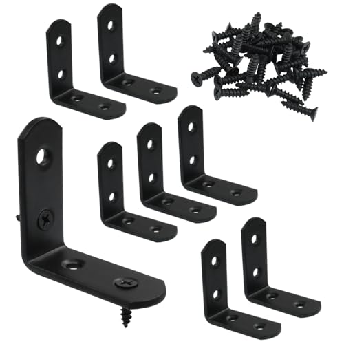 Rierdge Eckstreben, L-Halterung, 50 x 50 x 20 mm, rechtwinklige Eisen-Halterungen, Metallgelenk, rechtwinklige Halterung für Tische, Möbel, Regale mit Schrauben, 8 Stück von Rierdge