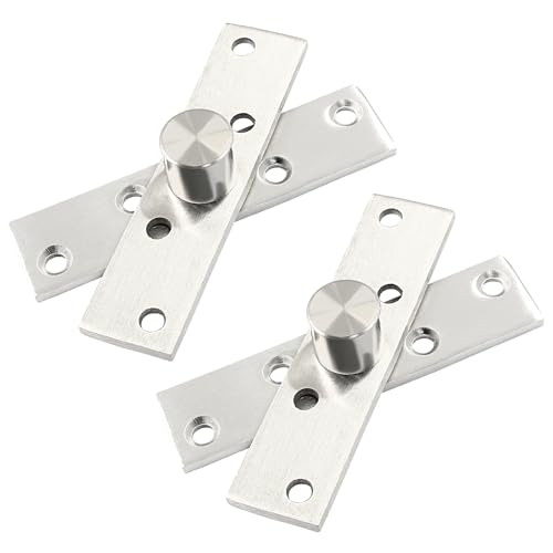 Rierdge 2 x Mittel-Scharniere, robuste Edelstahlscharniere, um 360 Grad drehbare, versteckte Türscharniere, nach oben unten Schaft mit Befestigungsschrauben (100 mm x 25 mm) von Rierdge