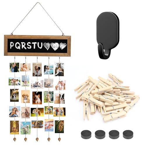 Rierousy Fotovorhang mit 30 Holzklammern, DIY Fotowand Fotogirlande & Bilderrahmen Collage Fotoseil Fotoleine Fotokette Rierousy Fotovorhang mit 30 Holzklammern, DIY Fotowand Fotogirlande & Bilderrahmen Collage Fotoseil Fotoleine Fotokette von Rierousy