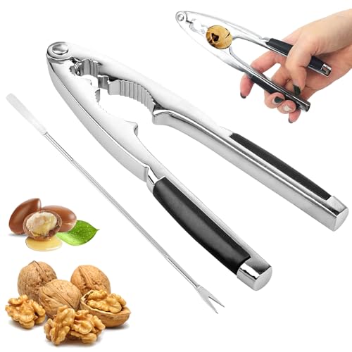 Rierousy Nussknacker Walnüsse, Nußknacker, Walnussknacker mit Rutschfestem Griff, Multifunktionaler Nussknacker Geeignet zum Schälen von Walnüssen, Nüssen, Hummern, Krabben Usw (2-teiliges Set) von Rierousy