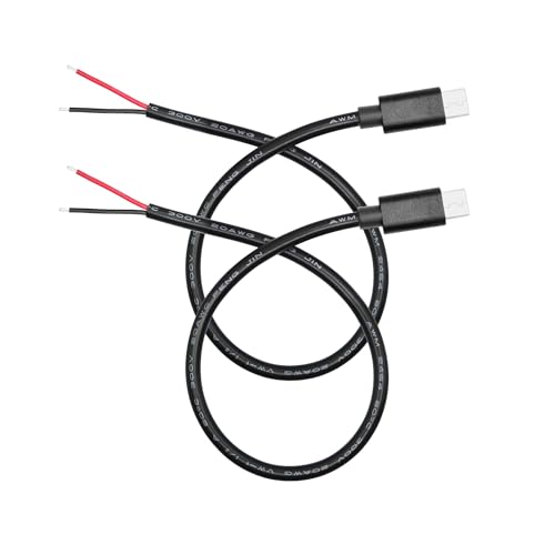 2 Stück USB C zu 2 Pin Bare Wire Open End Power Cable 11inch, 20AWG 5V/5A USB Typ C Male Stecker 2 Pin Pigtail Kabel, für USB Typ C Ausrüstung installiert 2 Stück USB C zu 2 Pin Bare Wire Open End Power Cable 11inch, 20AWG 5V/5A USB Typ C Male Stecker 2 Pin Pigtail Kabel, für USB Typ C Ausrüstung installiert von Riertostng