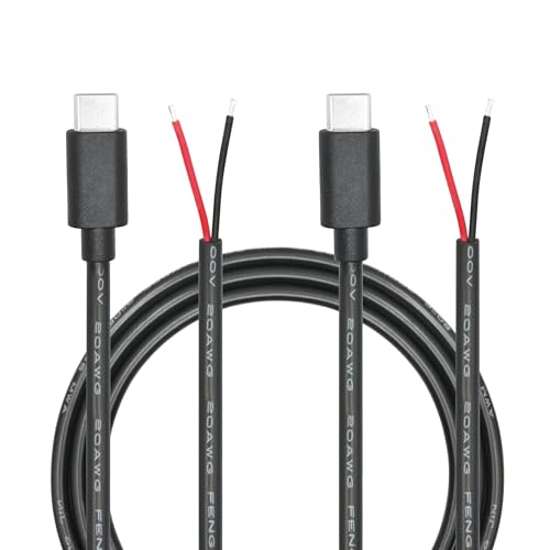 2 Stück USB C zu 2 Pin Bare Wire Open End Power Cable 3FT, 20AWG 5V/5A USB Typ C Male Stecker 2 Pin Pigtail Kabel, für USB Typ C Ausrüstung installiert 2 Stück USB C zu 2 Pin Bare Wire Open End Power Cable 3FT, 20AWG 5V/5A USB Typ C Male Stecker 2 Pin Pigtail Kabel, für USB Typ C Ausrüstung installiert von Riertostng