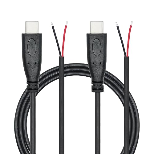 2Pcs USB C zu 2 Pin Bare Wire Open End Wire, 1M/3FT USB Typ C Stecker Pigtail Stromkabel 22AWG 5V/3A, für USB C Geräte Installiert oder Ersatz Reparatur DIY Kabel 2Pcs USB C zu 2 Pin Bare Wire Open End Wire, 1M/3FT USB Typ C Stecker Pigtail Stromkabel 22AWG 5V/3A, für USB C Geräte Installiert oder Ersatz Reparatur DIY Kabel von Riertostng