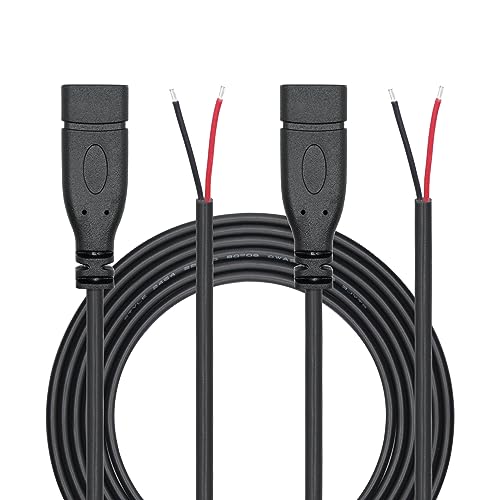 2Pcs USB C zu 2 Pin Bare Wire Open End Wire, 2M/6FT USB Typ C Female Plug Pigtail Stromkabel 22AWG 5V/3A, für Geräte installiert oder Ersatz Reparatur DIY Kabel von Riertostng