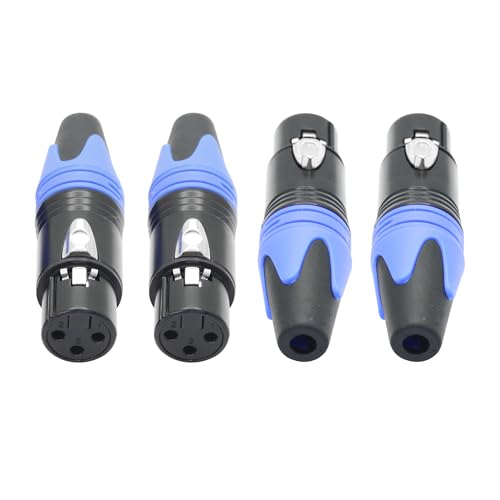 4 Stück 3 Pin XLR Mikrofon Kabel Stecker, XLR Audio Lautsprecher weibliche Steckdose,für DMX Signal Lautsprecher Audio Übertragung Ersatz von Riertostng