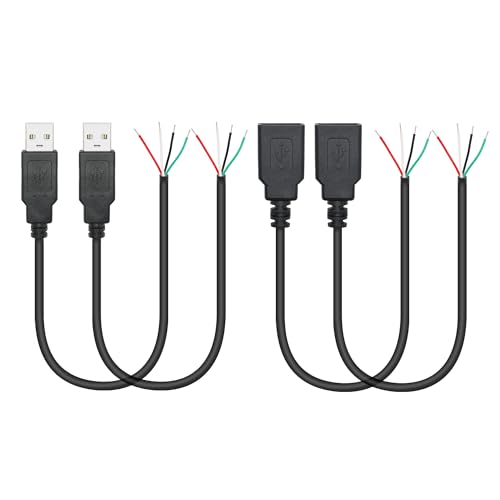 Kurzes USB 4 Pin Bare Wire 11inch, USB A Stecker & Buchse zu 4 Pin Pigtail Open End Strom- und Datenkabel 5V/2A, für Geräte Installiert oder Ersatz Reparatur DIY Kabel Kurzes USB 4 Pin Bare Wire 11inch, USB A Stecker & Buchse zu 4 Pin Pigtail Open End Strom- und Datenkabel 5V/2A, für Geräte Installiert oder Ersatz Reparatur DIY Kabel von Riertostng