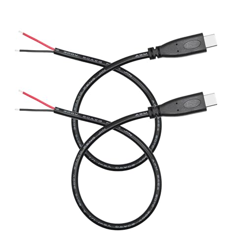 Kurzes USB C zu 2 Pin Bare Wire Open End Power Kabel 10inch, 20AWG 5V USB Typ C Stecker 2 Pin Pigtail Kabel, für USB Typ C Geräte Installiert oder Ersatz Reparatur DIY Kabel - 2Pcs Kurzes USB C zu 2 Pin Bare Wire Open End Power Kabel 10inch, 20AWG 5V USB Typ C Stecker 2 Pin Pigtail Kabel, für USB Typ C Geräte Installiert oder Ersatz Reparatur DIY Kabel - 2Pcs von Riertostng