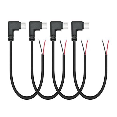 Rechtwinklige USB C zu 2 Pin Bare Wire Open End Wire 10inch, 90 Grad USB Typ C Stecker Pigtail Stromkabel 22AWG 5V/3A, für USB C Geräte installiert oder Ersatz Reparatur DIY Kabel Rechtwinklige USB C zu 2 Pin Bare Wire Open End Wire 10inch, 90 Grad USB Typ C Stecker Pigtail Stromkabel 22AWG 5V/3A, für USB C Geräte installiert oder Ersatz Reparatur DIY Kabel von Riertostng