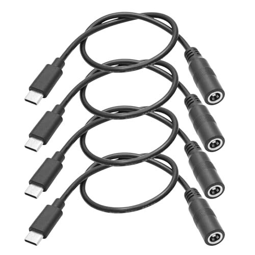 Riertostng 4 Stück DC 5,5 mm x 2,5 mm Auf USB C Stromkabel 30 cm, DC 5525 Buchse auf USB Typ C Stecker, 5V 3A Stromladekabel Verlängerungskabel, für USB Typ C Laptops, Tablets, Handys Usw. Riertostng 4 Stück DC 5,5 mm x 2,5 mm Auf USB C Stromkabel 30 cm, DC 5525 Buchse auf USB Typ C Stecker, 5V 3A Stromladekabel Verlängerungskabel, für USB Typ C Laptops, Tablets, Handys Usw. von Riertostng