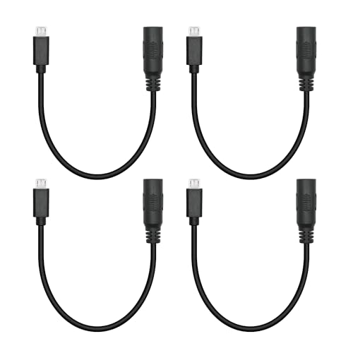 Riertostng 4Pcs Short DC 5.5mm x 2.1mm to Micro USB Power Cord 6inch, DC 5521 Female to Micro USB Male Plug 5V 3A Power Ladekabel Verlängerungskabel, für kleine Ventilatoren Andere Micro USB Geräte von Riertostng
