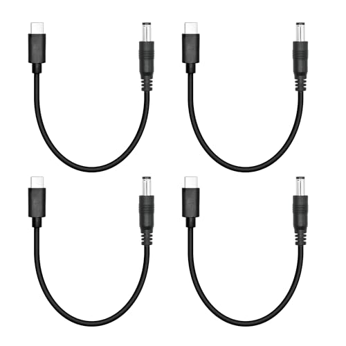 Riertostng 4Pcs Short DC 5.5mm x 2.1mm to Micro USB Power Cord 6inch, DC 5521 Male to Micro USB Male Plug 5V 3A Power Ladekabel Verlängerungskabel, für kleine Ventilatoren Andere Micro USB Geräte von Riertostng
