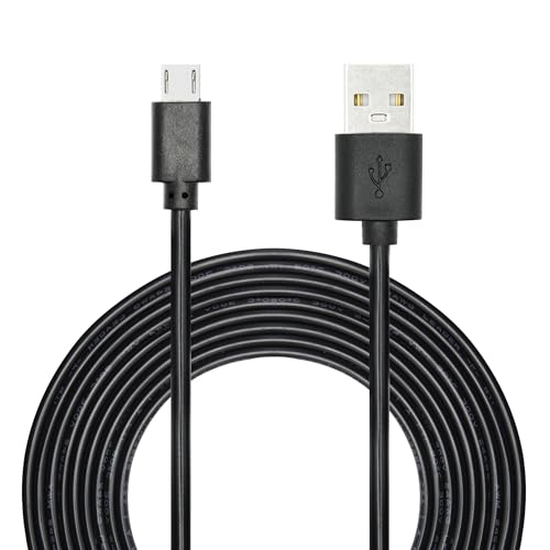 Riertostng Micro USB Dashcam Stromkabel 11FT, USB A Stecker zu Micro USB Stecker Stromkabel 24AWG für Micro Dashcam, Rückspiegel Cam, Rückfahrkamera etc (Schwarz) von Riertostng