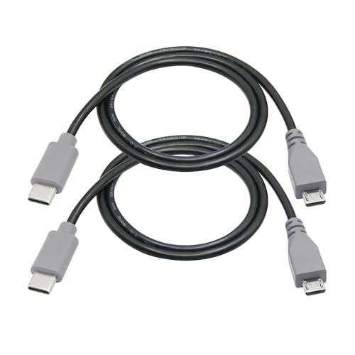 USB C zu Micro USB Lade Datenkabel 0.5M/1.5FT, USB Typ C Stecker zu Micro USB Stecker Stromkabel mit OTG Funktion, Kompatibel Laptop, Handy, Tablet, MP3 Player, Game Controller, Headset(2Pcs) von Riertostng