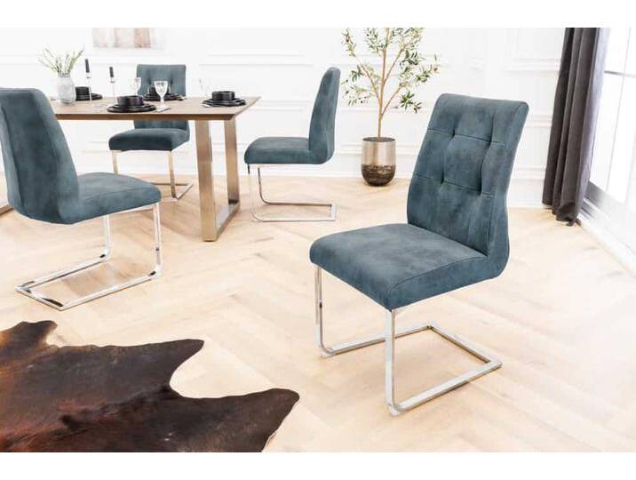 2er Set Design Freischwinger Stuhl COMFORT anthrazit Microfaser mit Stahl-Gestell Polsterstuhl Esszimmerstuhl Küchenstuhl Industrie & Loft 2er Set Design Freischwinger Stuhl COMFORT anthrazit Microfaser mit Stahl-Gestell Polsterstuhl Esszimmerstuhl Küchenstuhl Industrie & Loft von Riess-Ambiente.de