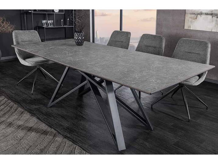 Ausziehbarer Esstisch ATLAS 160-200cm graphit grau Keramik schwarz Metall rechteckig Esszimmertisch 8+ Personen Industrie & Loft Modern Ausziehbarer Esstisch ATLAS 160-200cm graphit grau Keramik schwarz Metall rechteckig Esszimmertisch 8+ Personen Industrie & Loft Modern von Riess-Ambiente.de