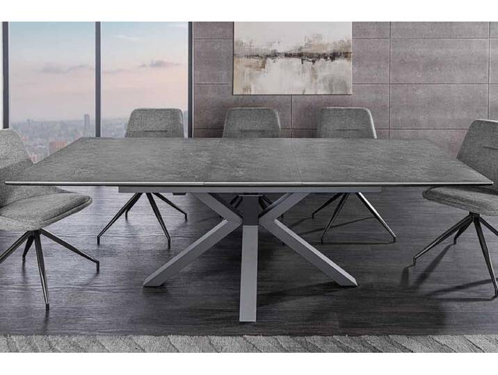 Ausziehbarer Esstisch ETERNITY 160-200cm graphit grau Keramik schwarz Metall rechteckig Esszimmertisch 8+ Personen Industrie & Loft Modern Ausziehbarer Esstisch ETERNITY 160-200cm graphit grau Keramik schwarz Metall rechteckig Esszimmertisch 8+ Personen Industrie & Loft Modern von Riess-Ambiente.de