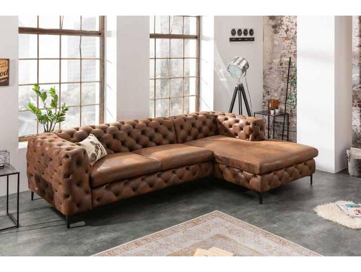 Chesterfield Ecksofa MODERN BAROCK 275cm antik braun Microfaser 3-Sitzer Federkern L-Form Wohnzimmer Chesterfield Ecksofa MODERN BAROCK 275cm antik braun Microfaser 3-Sitzer Federkern L-Form Wohnzimmer von Riess-Ambiente.de