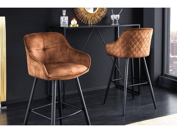 Design Barhocker EUPHORIA rost braun Samt schwarze Metallbeine Barstuhl mit Lehne Polsterstuhl für Küche Tresenhocker Bistrohocker Küchenhocker Glamour Retro Design Barhocker EUPHORIA rost braun Samt schwarze Metallbeine Barstuhl mit Lehne Polsterstuhl für Küche Tresenhocker Bistrohocker Küchenhocker Glamour Retro von Riess-Ambiente.de