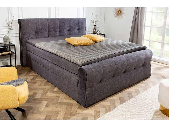 Design Boxspringbett SIGNUM 140x200cm dunkelgrau Samt inkl. Topper Matratzen Bettkasten Landhaus Modern Skandinavisch Design Boxspringbett SIGNUM 140x200cm dunkelgrau Samt inkl. Topper Matratzen Bettkasten Landhaus Modern Skandinavisch von Riess-Ambiente.de