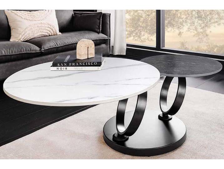 Design Couchtisch DANCING RINGS weiß anthrazit rund drehbar Marmor Keramik schwarz Sofatisch Wohnzimmertisch Säulentisch Glamour Industrie & Loft Modern Design Couchtisch DANCING RINGS weiß anthrazit rund drehbar Marmor Keramik schwarz Sofatisch Wohnzimmertisch Säulentisch Glamour Industrie & Loft Modern von Riess-Ambiente.de