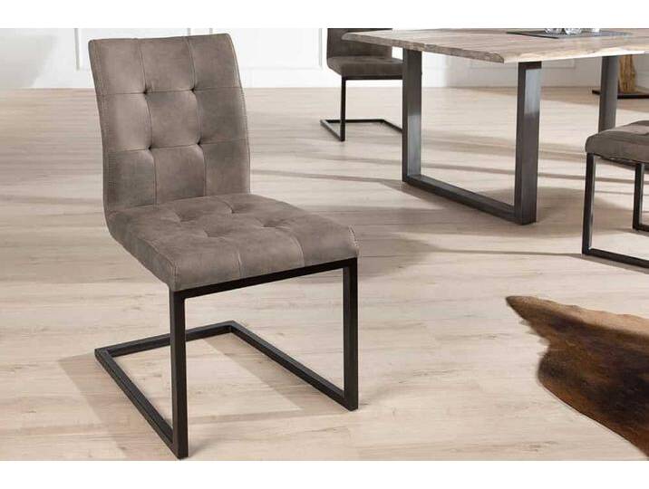 Design Freischwinger Stuhl OXFORD antik taupe Eisengestell Polsterstuhl Esszimmerstuhl Küchenstuhl Industrie & Loft Design Freischwinger Stuhl OXFORD antik taupe Eisengestell Polsterstuhl Esszimmerstuhl Küchenstuhl Industrie & Loft von Riess-Ambiente.de