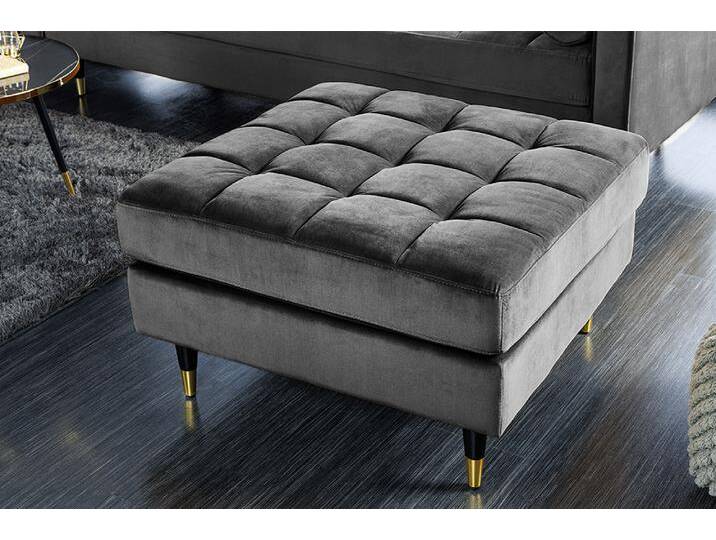 Design Hocker COZY VELVET 80cm grau Samt goldene Füße Glamour Modern Retro Design Hocker COZY VELVET 80cm grau Samt goldene Füße Glamour Modern Retro von Riess-Ambiente.de