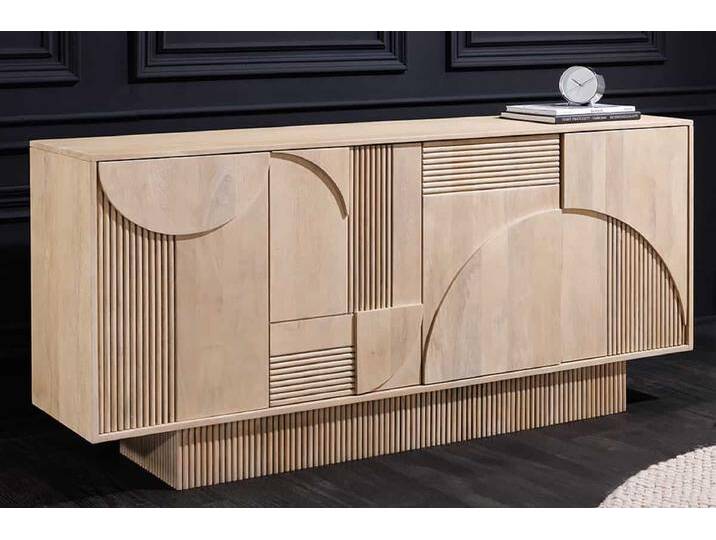 Design Sideboard ART DECO 170cm weiß gekälkt Mangoholz massiv 3D-Front Boheme Modern Natur Retro Rustikal Shabby Skandinavisch Design Sideboard ART DECO 170cm weiß gekälkt Mangoholz massiv 3D-Front Boheme Modern Natur Retro Rustikal Shabby Skandinavisch von Riess-Ambiente.de