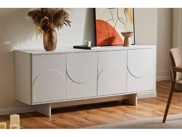 Design Sideboard SAVOY 180cm weiß Marmor Keramik mit Stauraum und 3D-Front Modern Design Sideboard SAVOY 180cm weiß Marmor Keramik mit Stauraum und 3D-Front Modern von Riess-Ambiente.de