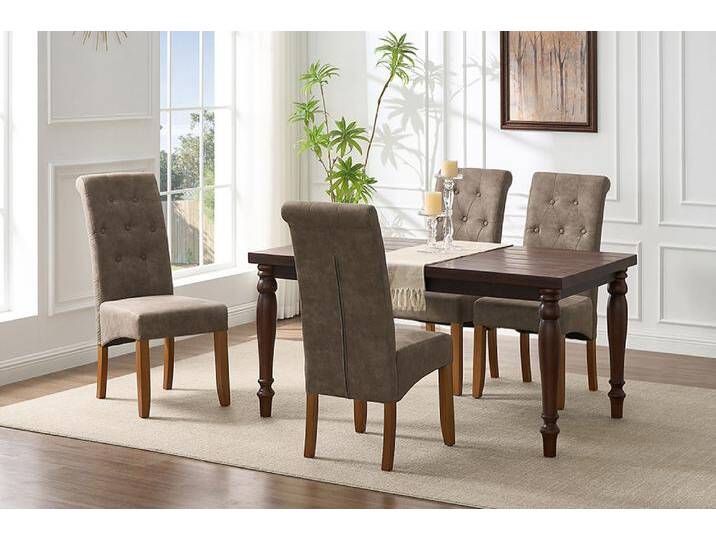 Design Stuhl CASA taupe Microfaser mit Zierknöpfen Pinie Massivholzbeine Chesterfield Kolonial Shabby Design Stuhl CASA taupe Microfaser mit Zierknöpfen Pinie Massivholzbeine Chesterfield Kolonial Shabby von Riess-Ambiente.de