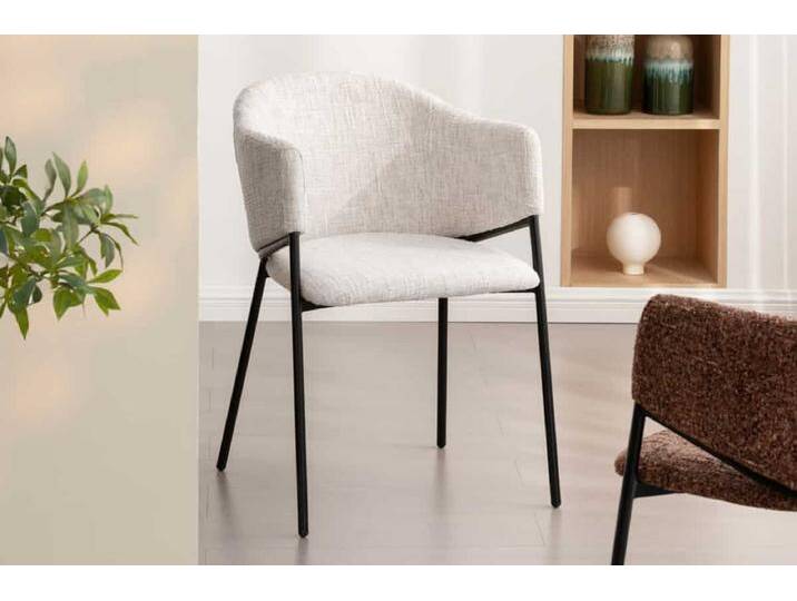 Design Stuhl NOBLESSE beige Chenille schwarzes Metallgestell Esszimmerstuhl Küchenstuhl Modern Retro Design Stuhl NOBLESSE beige Chenille schwarzes Metallgestell Esszimmerstuhl Küchenstuhl Modern Retro von Riess-Ambiente.de