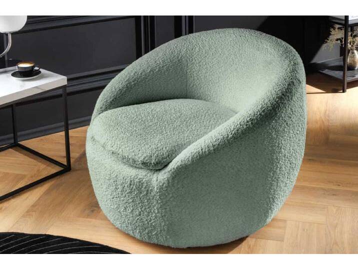 Drehbarer Design Sessel ALPINE salbei Bouclé 360° mit Armlehnen Modern Retro Skandinavisch Drehbarer Design Sessel ALPINE salbei Bouclé 360° mit Armlehnen Modern Retro Skandinavisch von Riess-Ambiente.de
