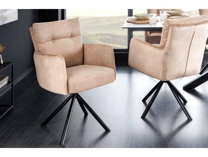 Drehbarer Design Stuhl BIG GEORGE champagner beige Samt Federkern Strukturstoff mit Armlehne Polsterstuhl Esszimmerstuhl Küchenstuhl Industrie & Loft Retro Modern Drehbarer Design Stuhl BIG GEORGE champagner beige Samt Federkern Strukturstoff mit Armlehne Polsterstuhl Esszimmerstuhl Küchenstuhl Industrie & Loft Retro Modern von Riess-Ambiente.de