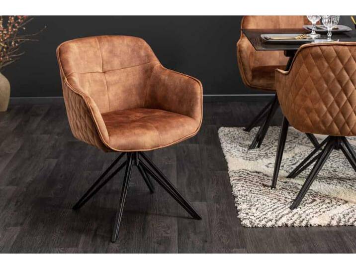 Drehbarer Design Stuhl EUPHORIA rost braun Samt mit Armlehne Metallgestell schwarz Polsterstuhl Esszimmerstuhl Küchenstuhl Glamour Retro Drehbarer Design Stuhl EUPHORIA rost braun Samt mit Armlehne Metallgestell schwarz Polsterstuhl Esszimmerstuhl Küchenstuhl Glamour Retro von Riess-Ambiente.de